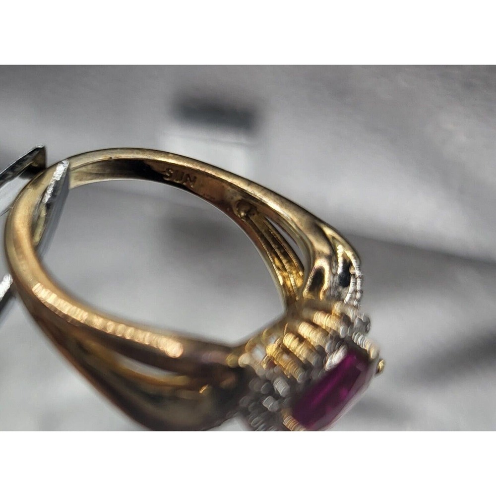 Cushion Cut Flawless Lab Created Ruby & Diamond R… - image 3